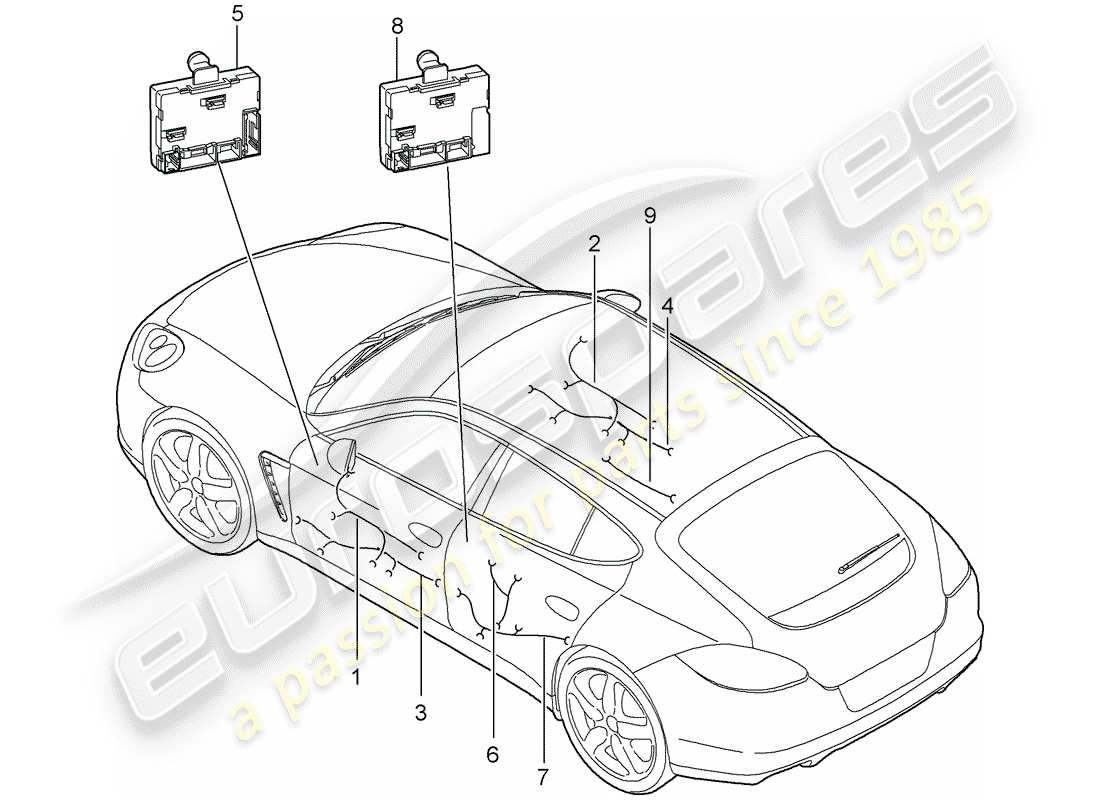 VIEW PARTS DIAGRAMS FROM THE PORSCHE PANAMERA PARTS CATALOGUE a part diagram from the porsche panamera parts catalogue