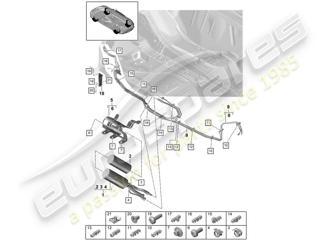 VIEW PARTS DIAGRAMS FROM THE PORSCHE PANAMERA PARTS CATALOGUE a part diagram from the porsche panamera parts catalogue