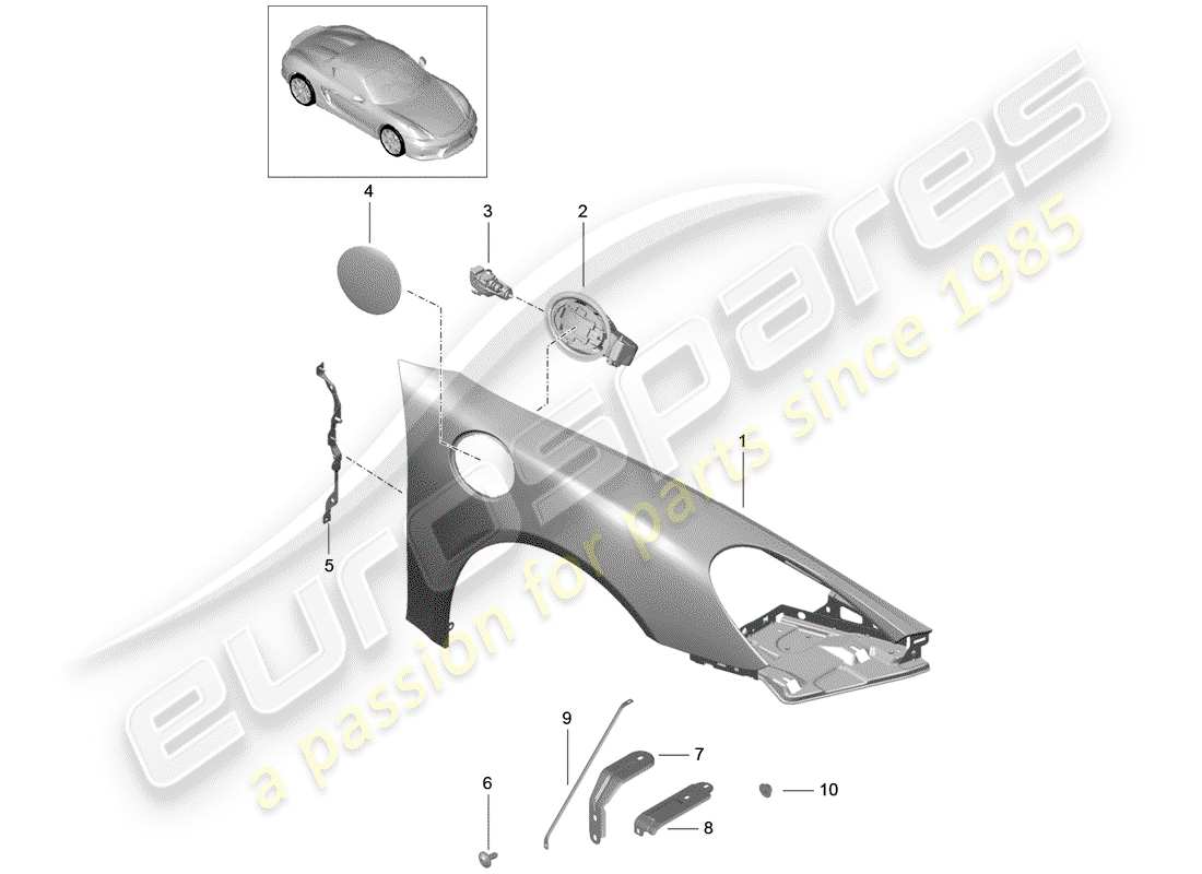 a part diagram from the porsche 2016 (981 boxster spyder) parts catalogue