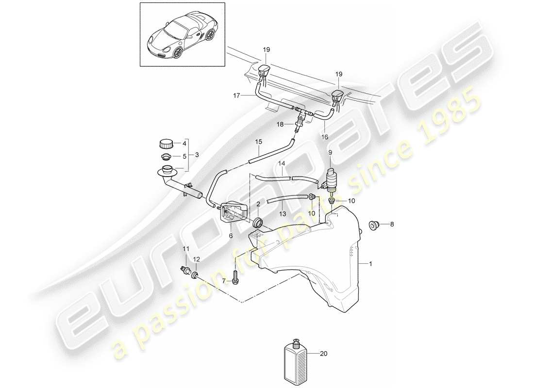 VIEW PARTS DIAGRAMS FROM THE PORSCHE BOXSTER PARTS CATALOGUE a part diagram from the porsche boxster parts catalogue