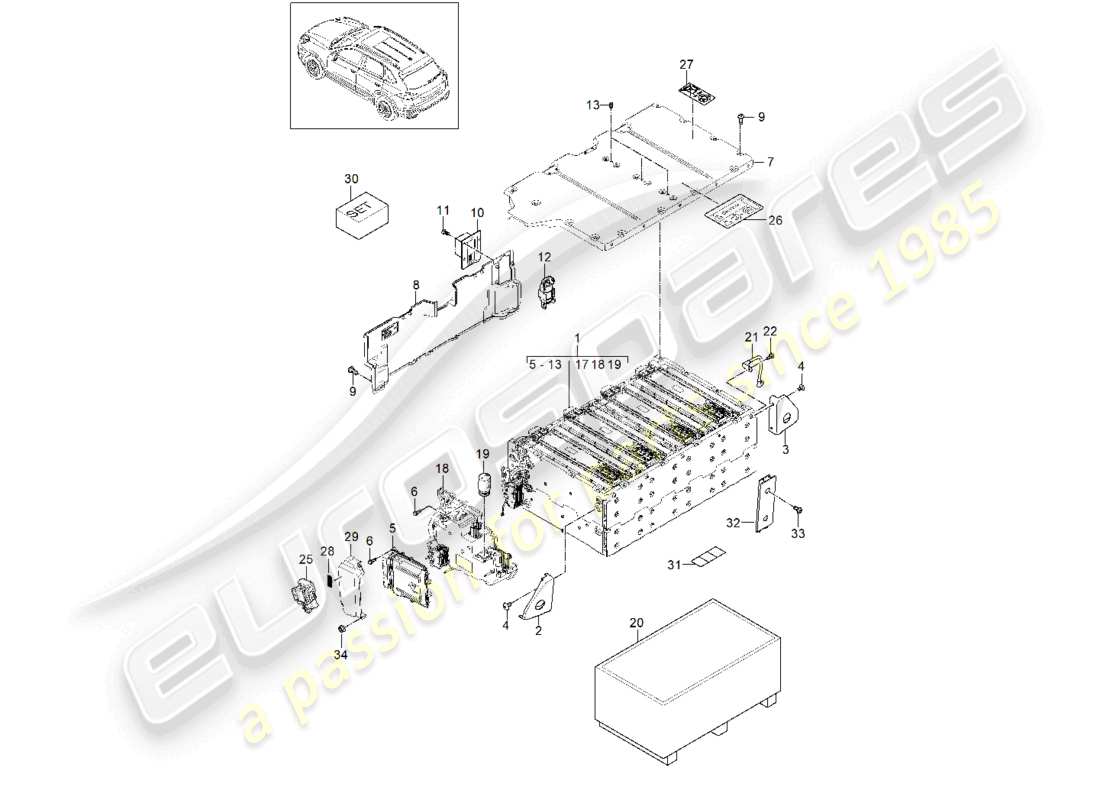 VIEW PARTS DIAGRAMS FROM THE PORSCHE CAYENNE PARTS CATALOGUE a part diagram from the porsche cayenne parts catalogue