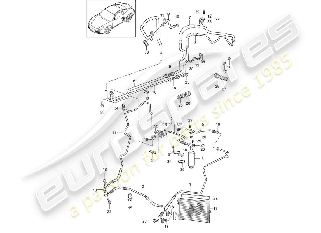 a part diagram from the porsche 2012 (987 cayman) parts catalogue