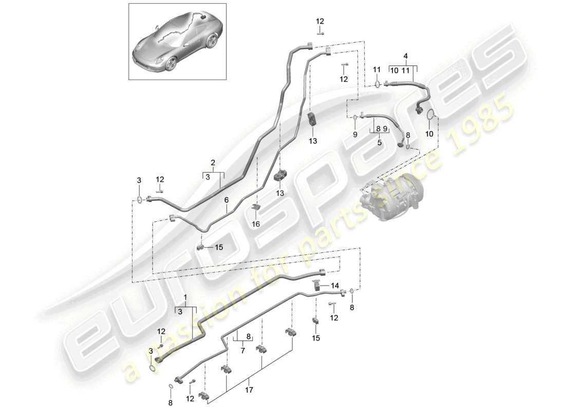 a part diagram from the porsche 2014 (991-1) parts catalogue