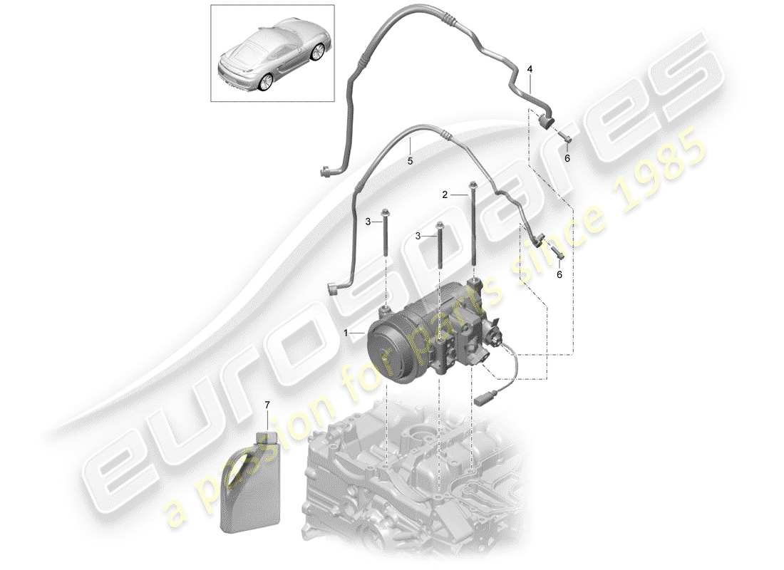 a part diagram from the porsche cayman parts catalogue