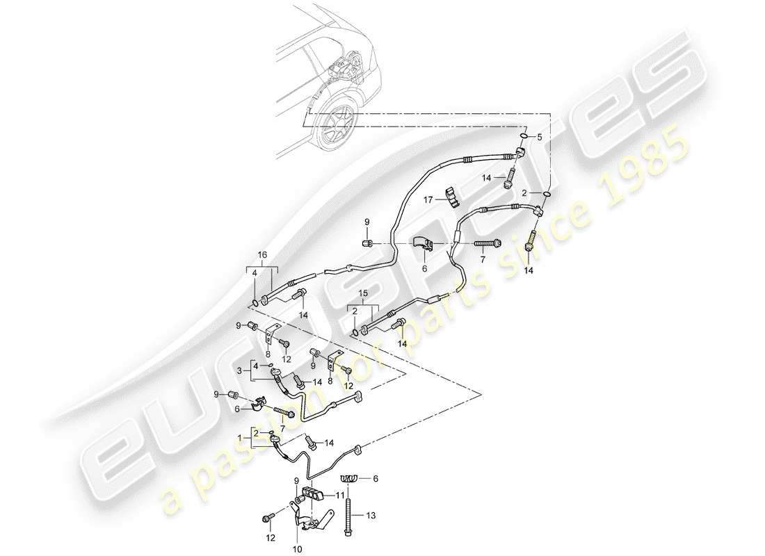 a part diagram from the porsche cayenne parts catalogue