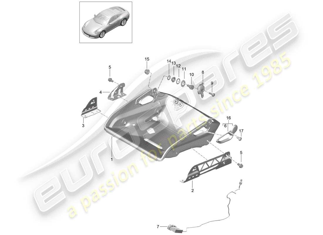 a part diagram from the porsche 2018 (991-2) parts catalogue