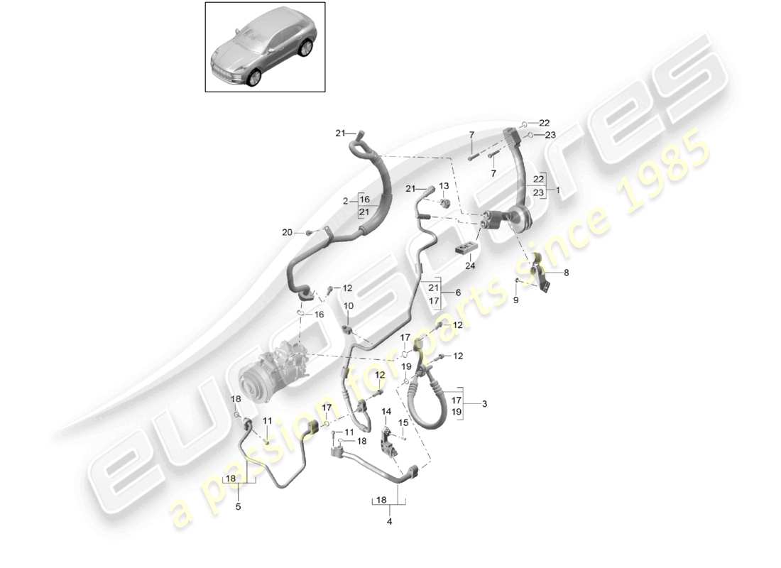 VIEW PARTS DIAGRAMS FROM THE PORSCHE MACAN PARTS CATALOGUE a part diagram from the porsche macan parts catalogue