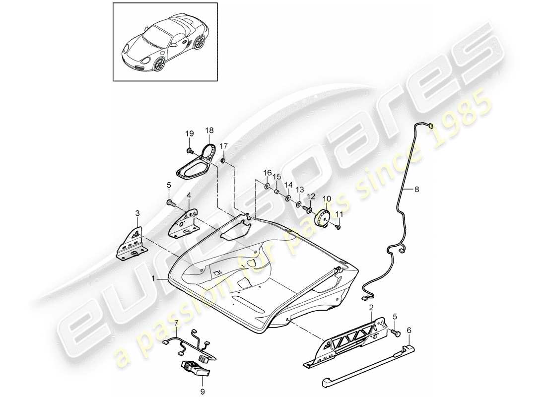 a part diagram from the porsche 2009 (987 boxster) parts catalogue