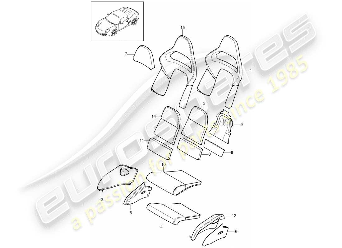 a part diagram from the porsche 2009 (987 boxster) parts catalogue