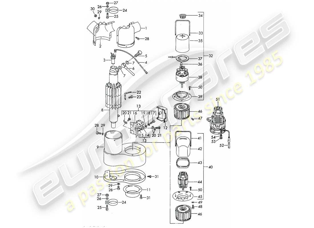 a part diagram from the porsche 911 parts catalogue