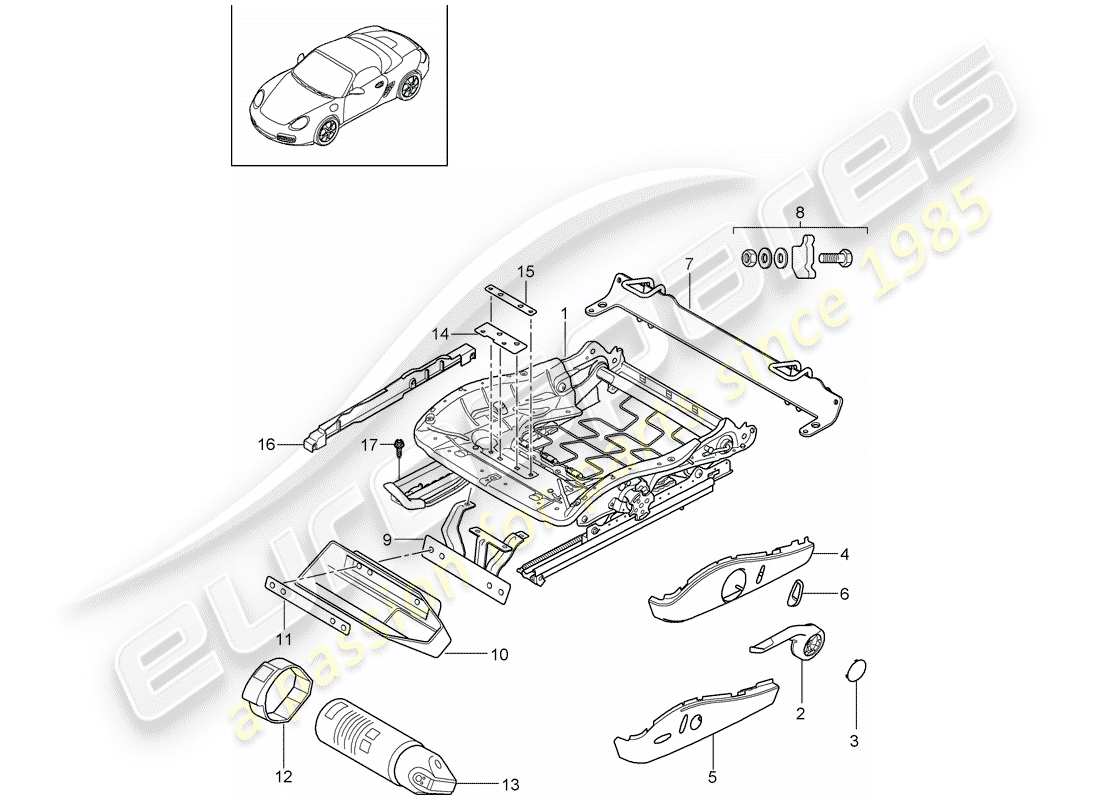 a part diagram from the porsche boxster parts catalogue