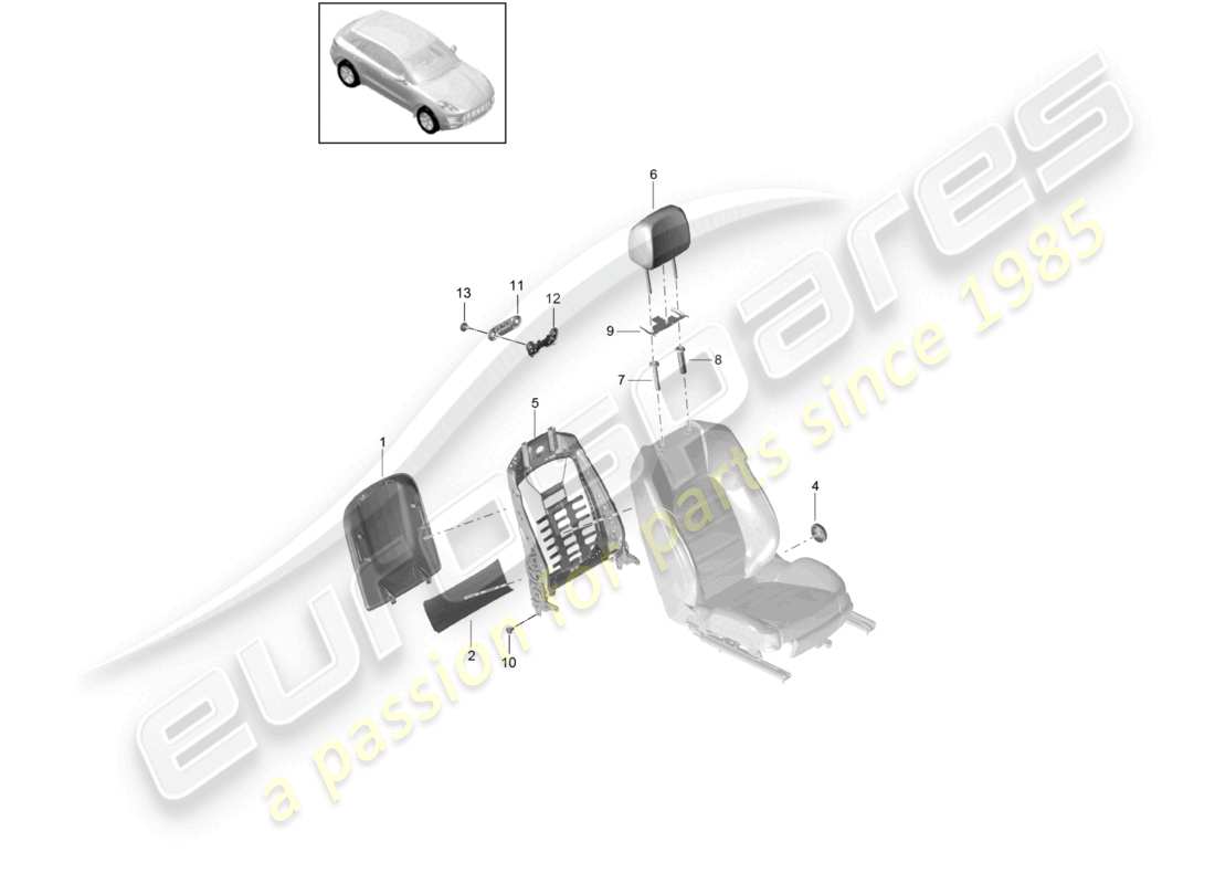 a part diagram from the porsche 2016 (macan) parts catalogue