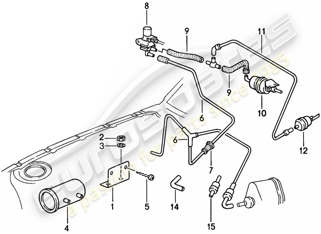 porsche 1986 (924s) vacuum control part diagram