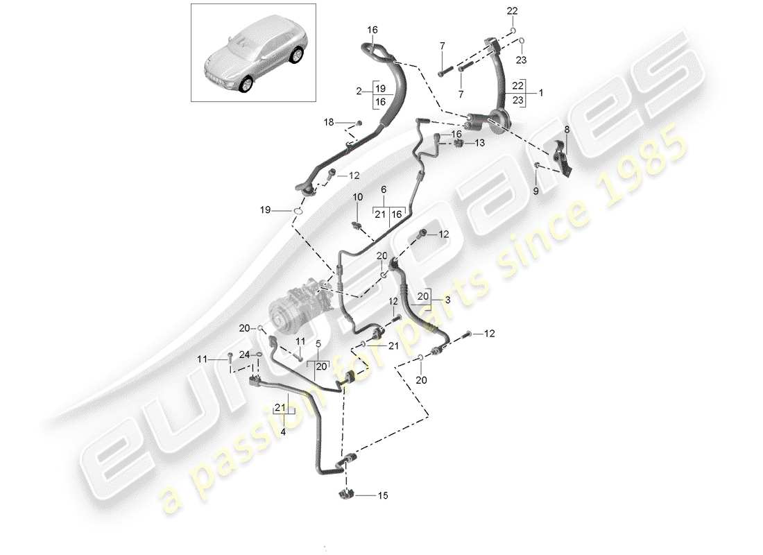 porsche 2015 (macan) refrigerant circuit part diagram