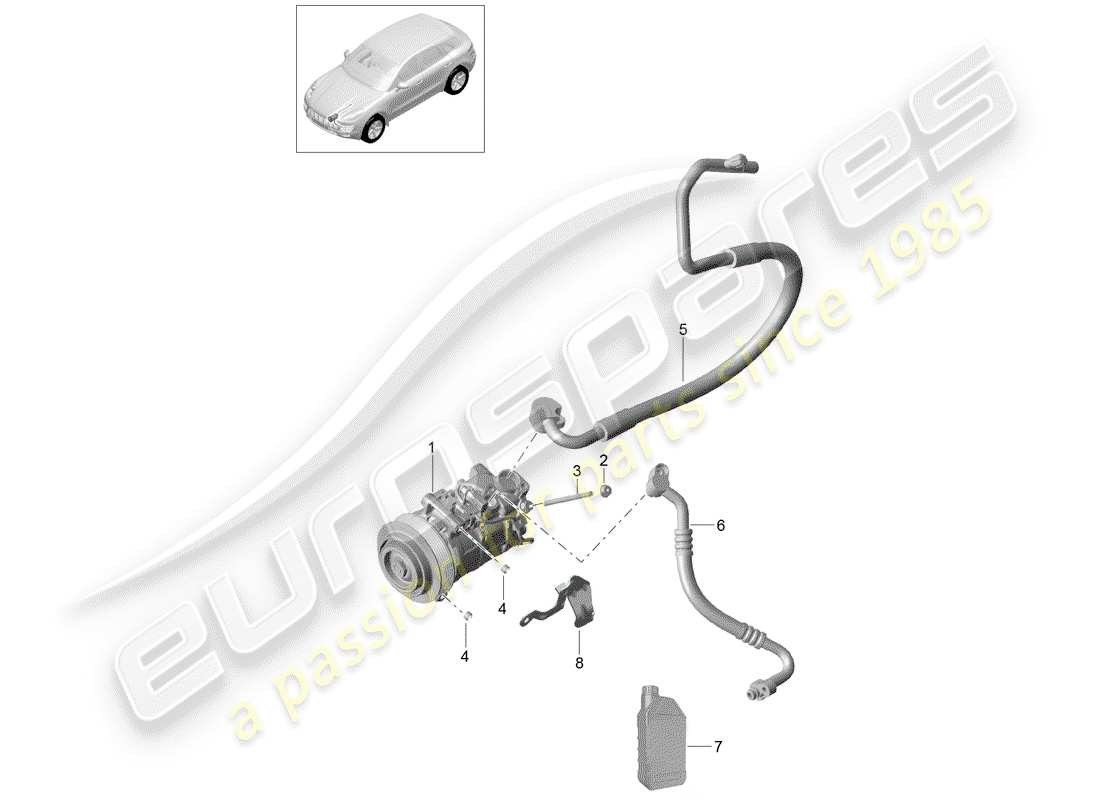 porsche 2015 (macan) compressor part diagram