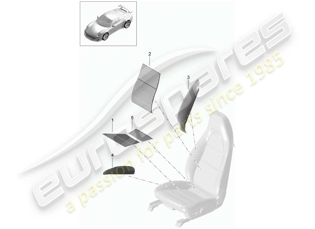 porsche 2014 (991-1 r/gt3/rs) heater element part diagram