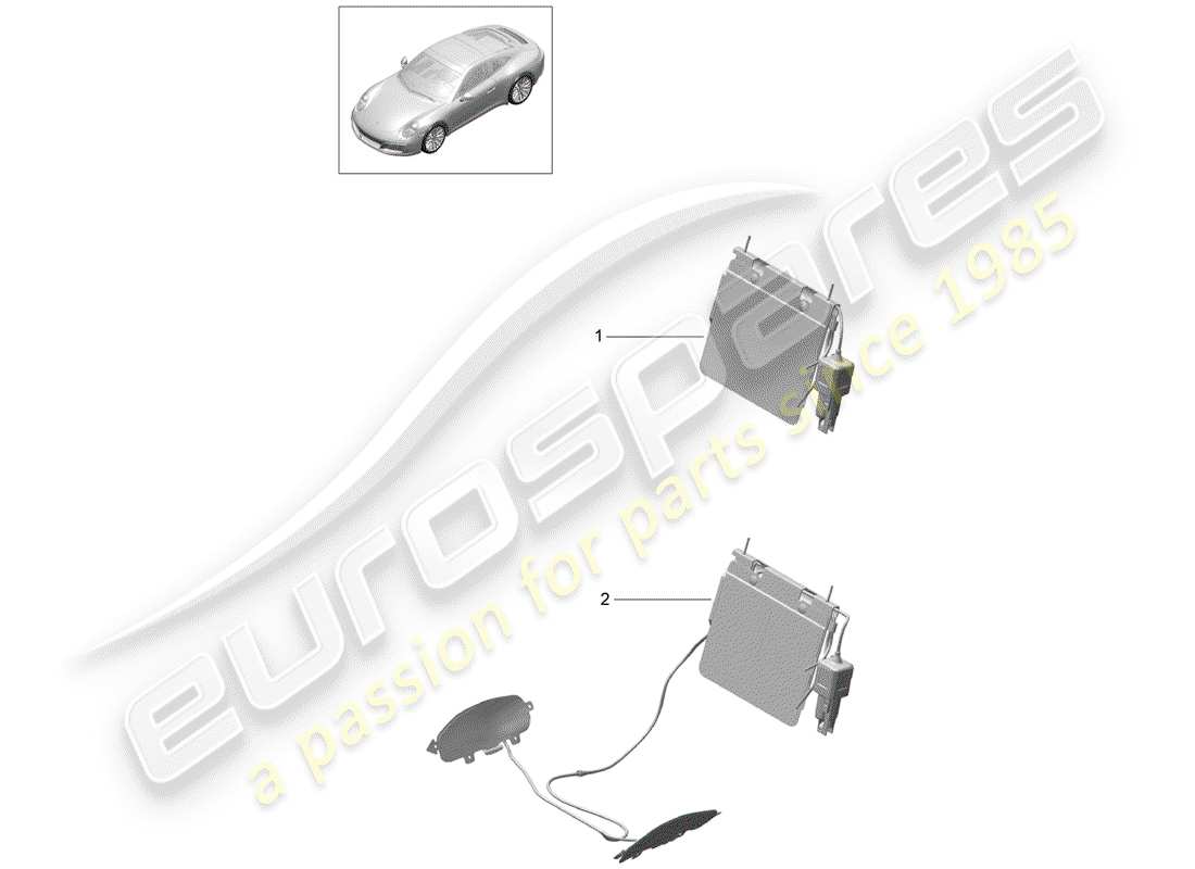 porsche 2020 (991-2) lumbar support part diagram