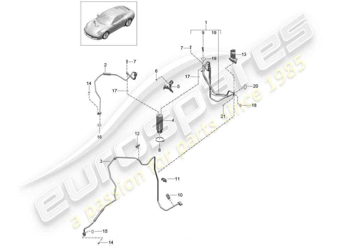 porsche 2019 (991-2) air conditioner part diagram