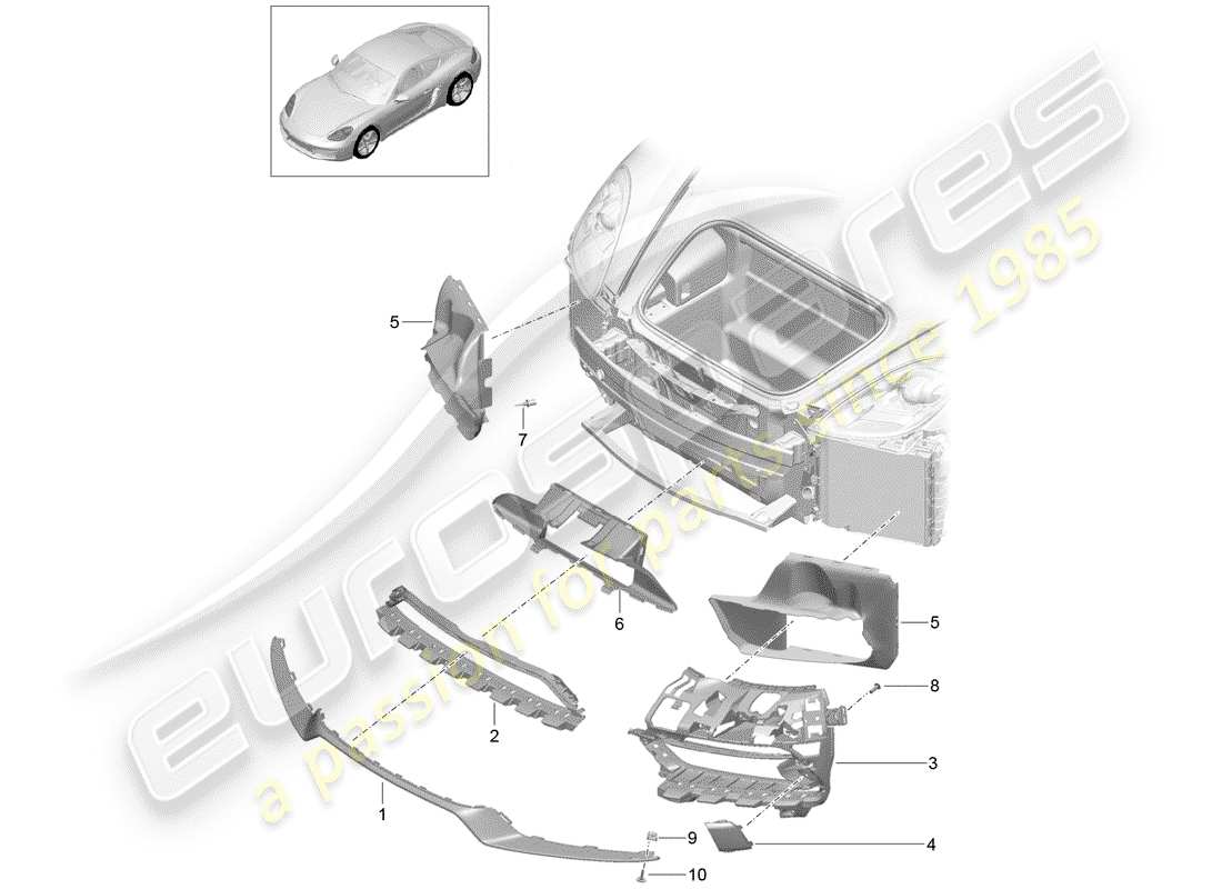 porsche 2020 (718 cayman) air duct part diagram