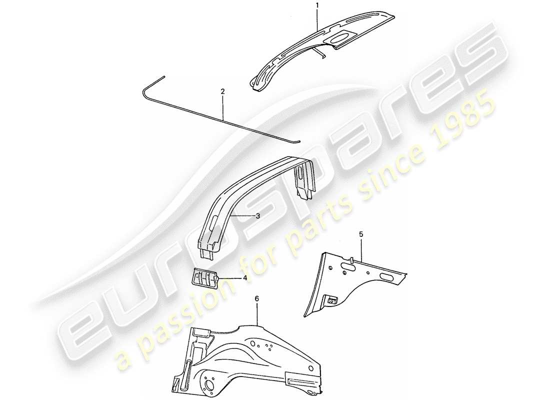 porsche 1977 (911) inner panel part diagram