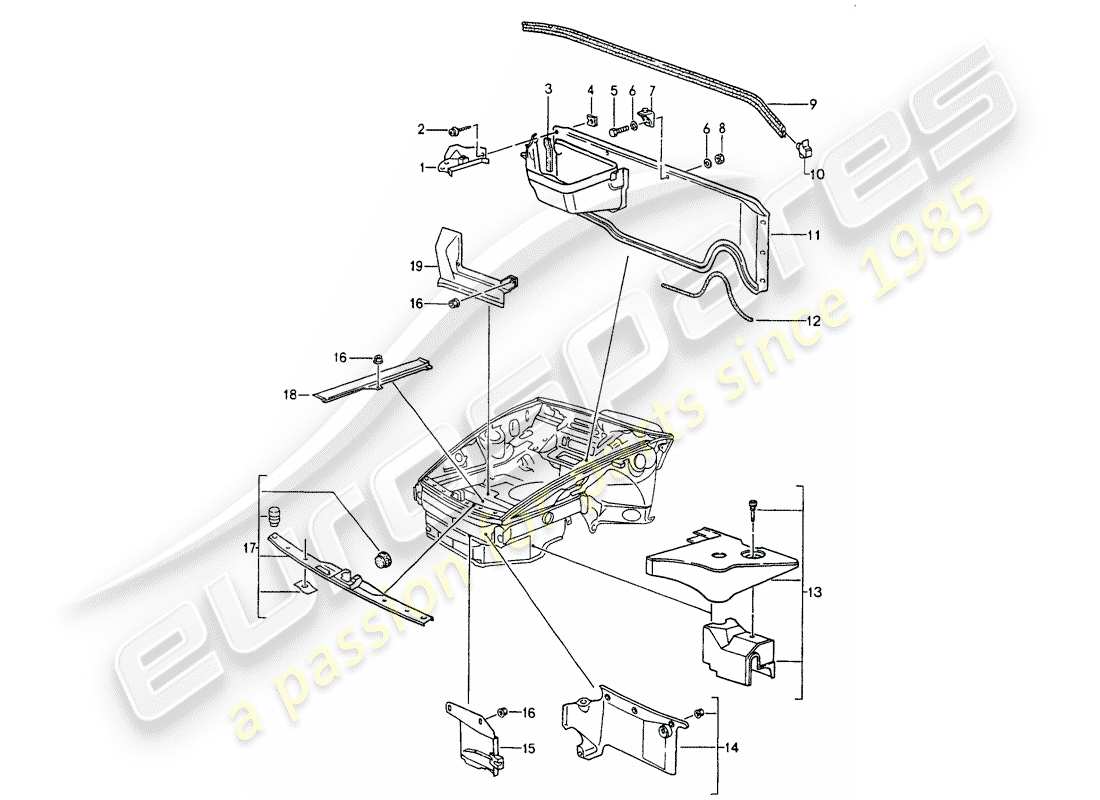 porsche 1991 (964) cover - front end part diagram