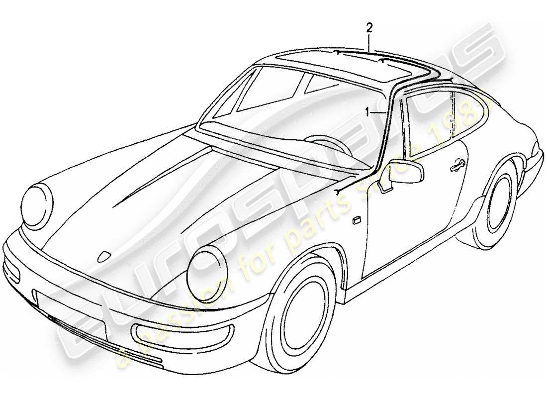 porsche 1992 (964) wiring harnesses - passenger compartment parts diagram
