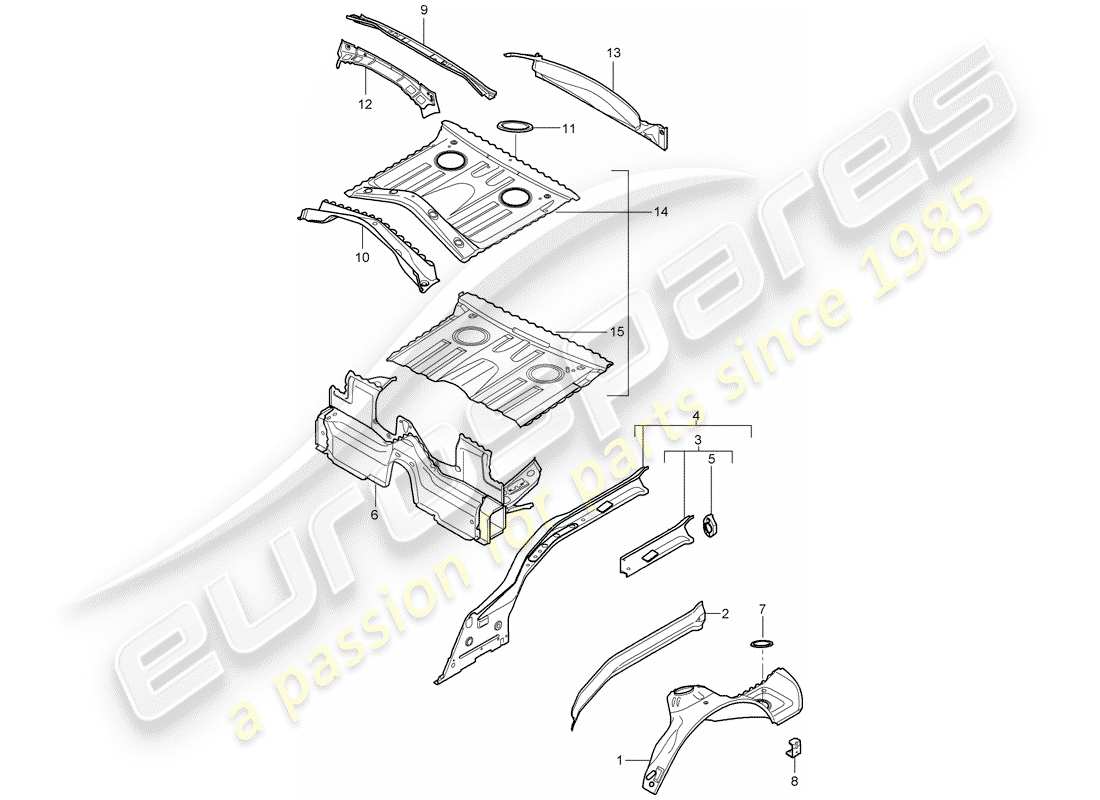 porsche 2006 (987 boxster) rear end part diagram