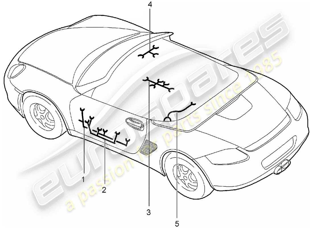 porsche 2007 (987 boxster) wiring harnesses part diagram