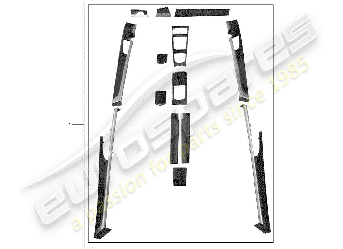 porsche tequipment panamera (2019) 1 set trim moldings for part diagram