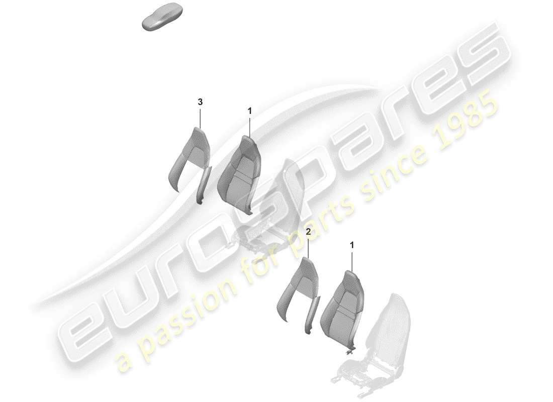 porsche 2019 (992-1) foam part part diagram