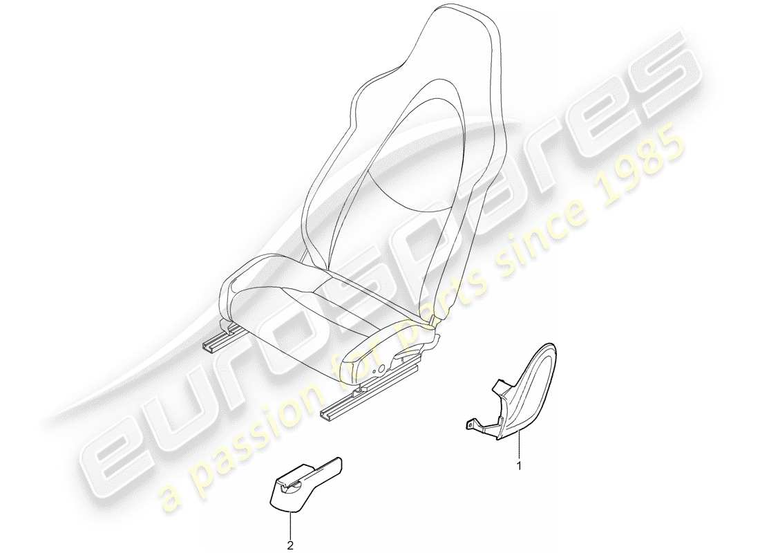 porsche 997 gt3 (2007) front seat part diagram