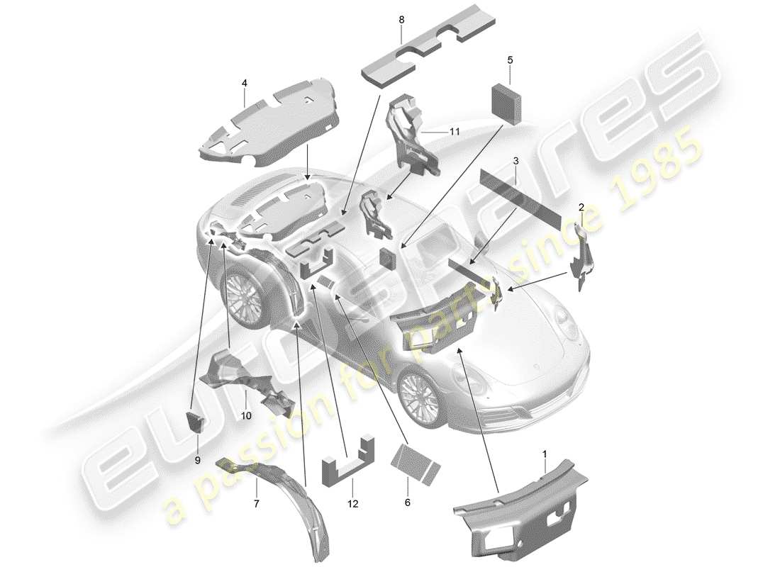 porsche 2019 (991-2) body shell part diagram