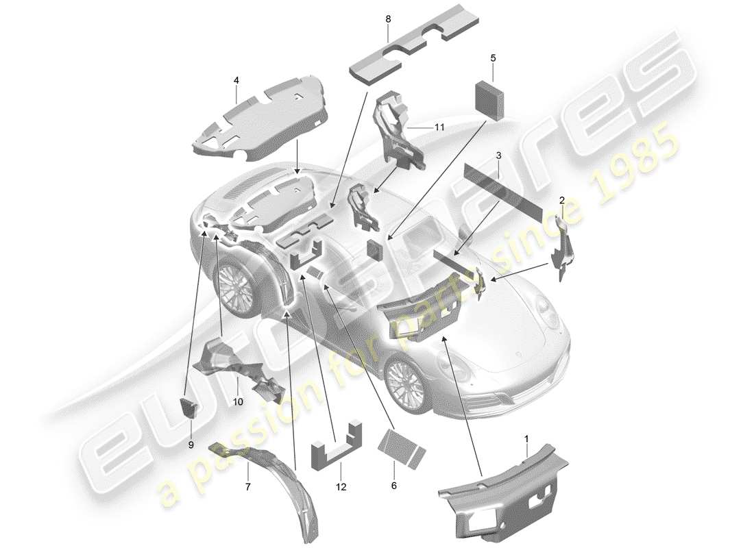 porsche 991 gen. 2 (2019) body shell part diagram