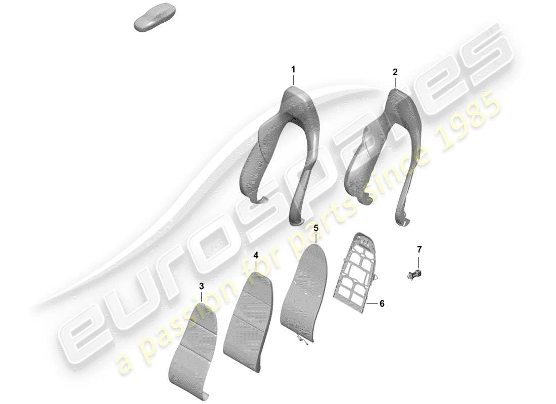 porsche 2020 (718 boxster spyder) foam part parts diagram
