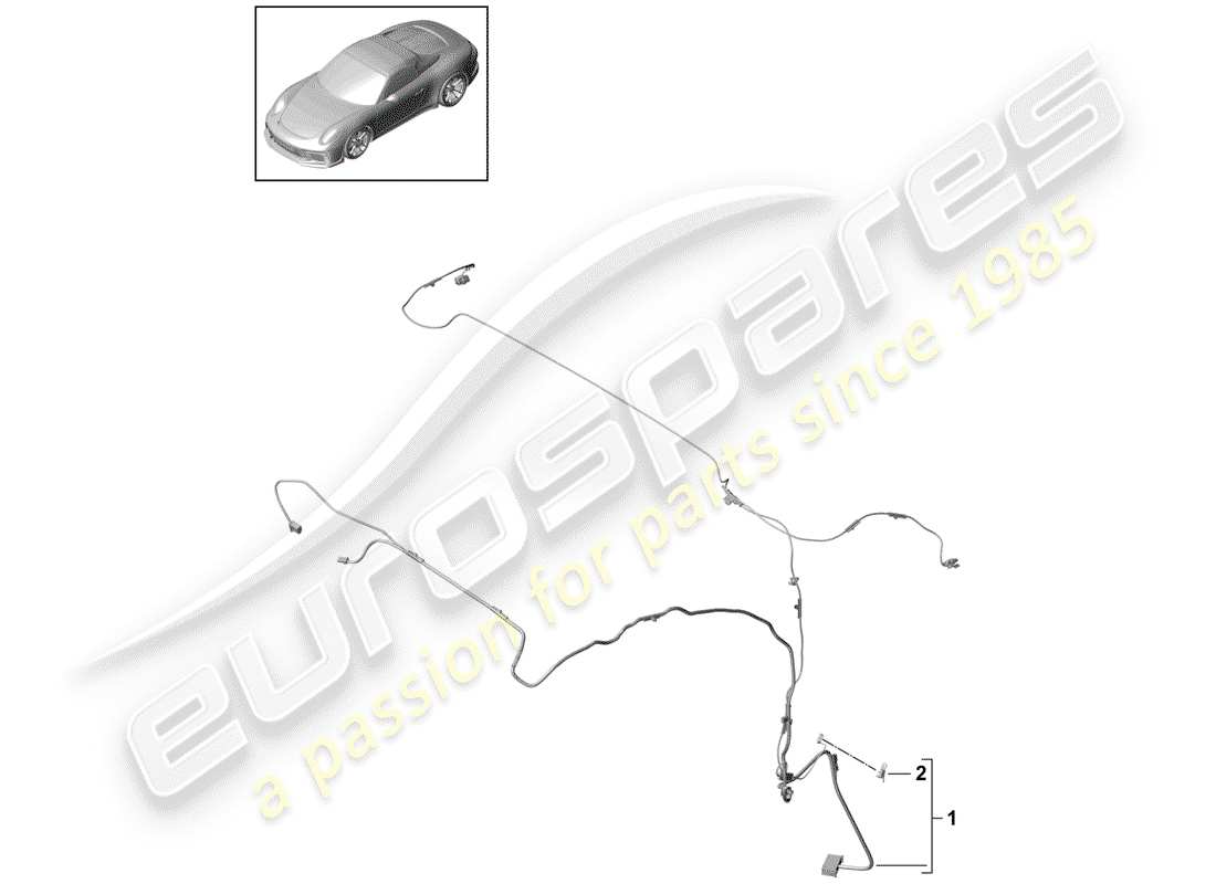 porsche 991r/gt3/rs (2018) harness for convertible part diagram