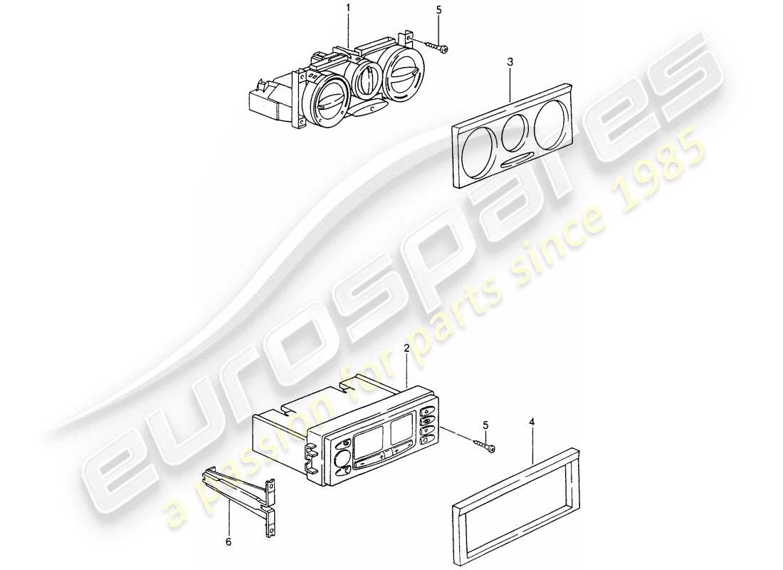 porsche 2004 (986 boxster) control switch part diagram