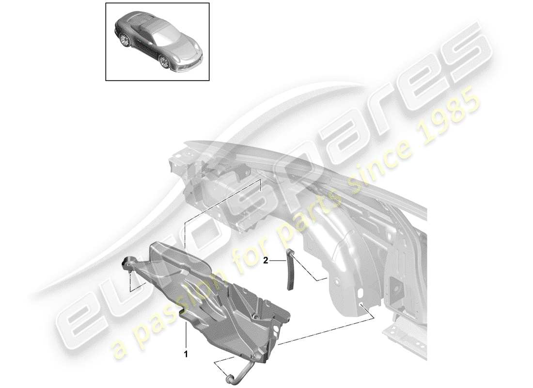 porsche 2016 (991-1 r/gt3/rs) water collecting tray part diagram