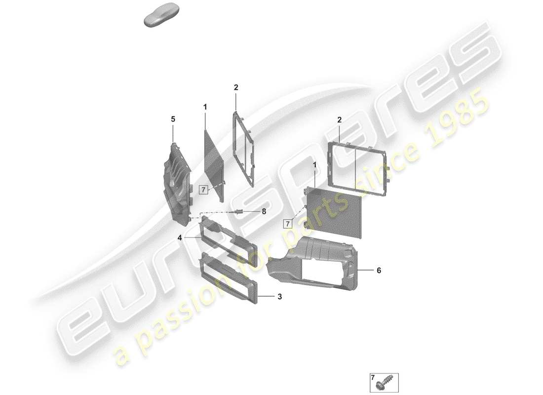 porsche 2019 (992-1) air condtioner condenser part diagram