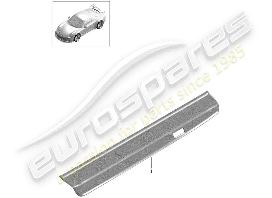 porsche 2016 (991-1 r/gt3/rs) scuff plate - sill panel part diagram