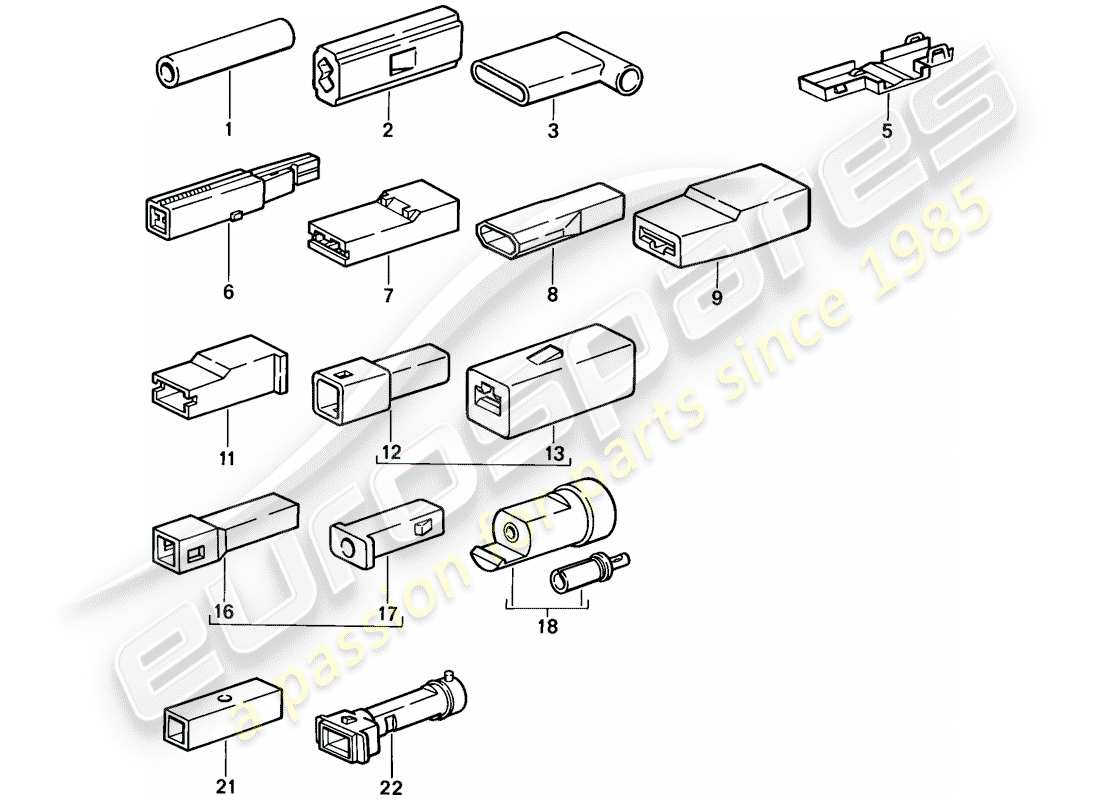 porsche 1986 (924s) butt connector - connector housing - single pole part diagram
