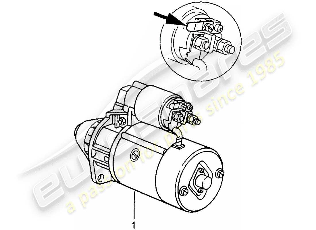 porsche 2008 (refurbished and exchange catalogue) starter part diagram