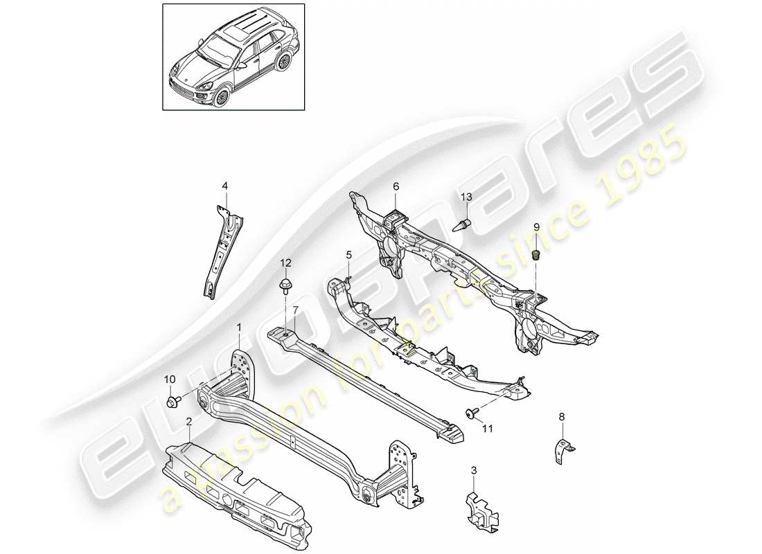 porsche 2017 (cayenne e2 92a) bracket part diagram