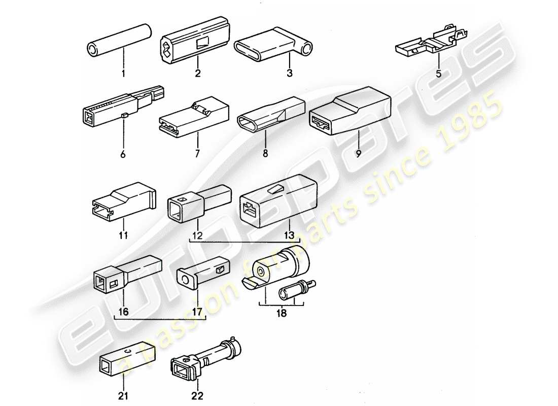 porsche 1994 (968) butt connector - connector housing - single pole part diagram