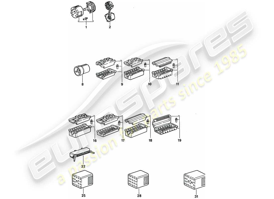 porsche 1994 (968) connector housing part diagram