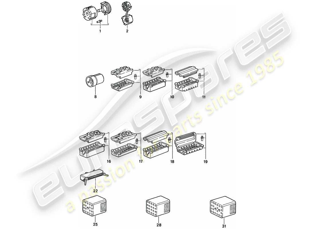 porsche 1987 (924s) connector housing part diagram