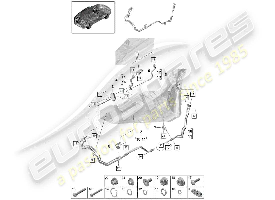porsche 2019 (cayenne e3 9ya/9yb) air conditioner part diagram