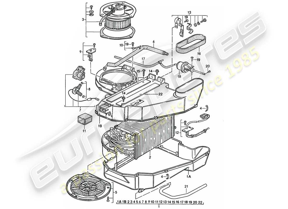 porsche 1986 (924s) air conditioner part diagram