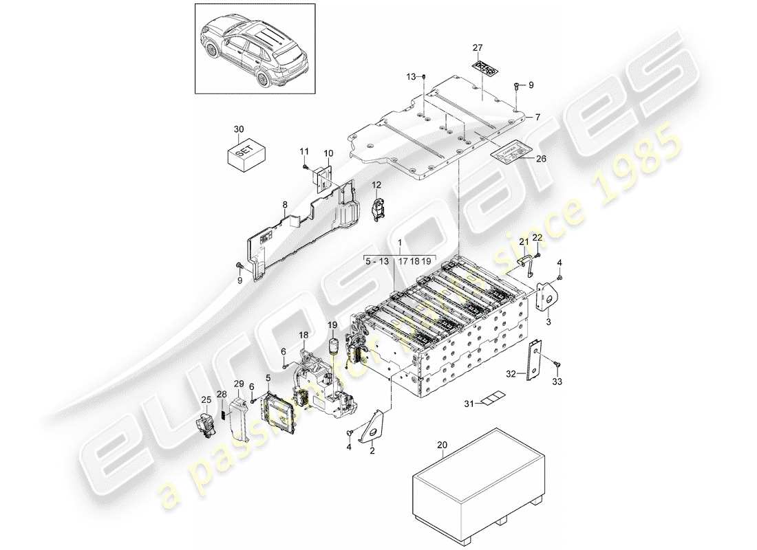 porsche 2016 (cayenne e2 92a) hybrid part diagram