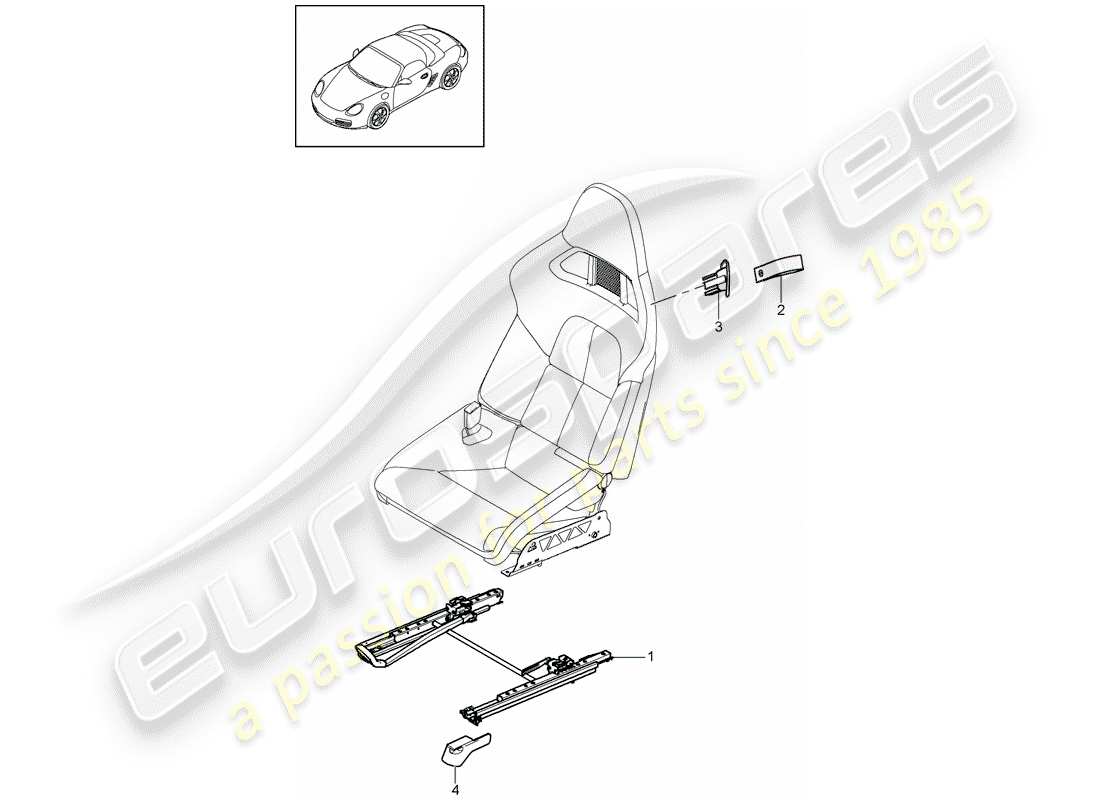 porsche 2009 (987 boxster) seat part diagram