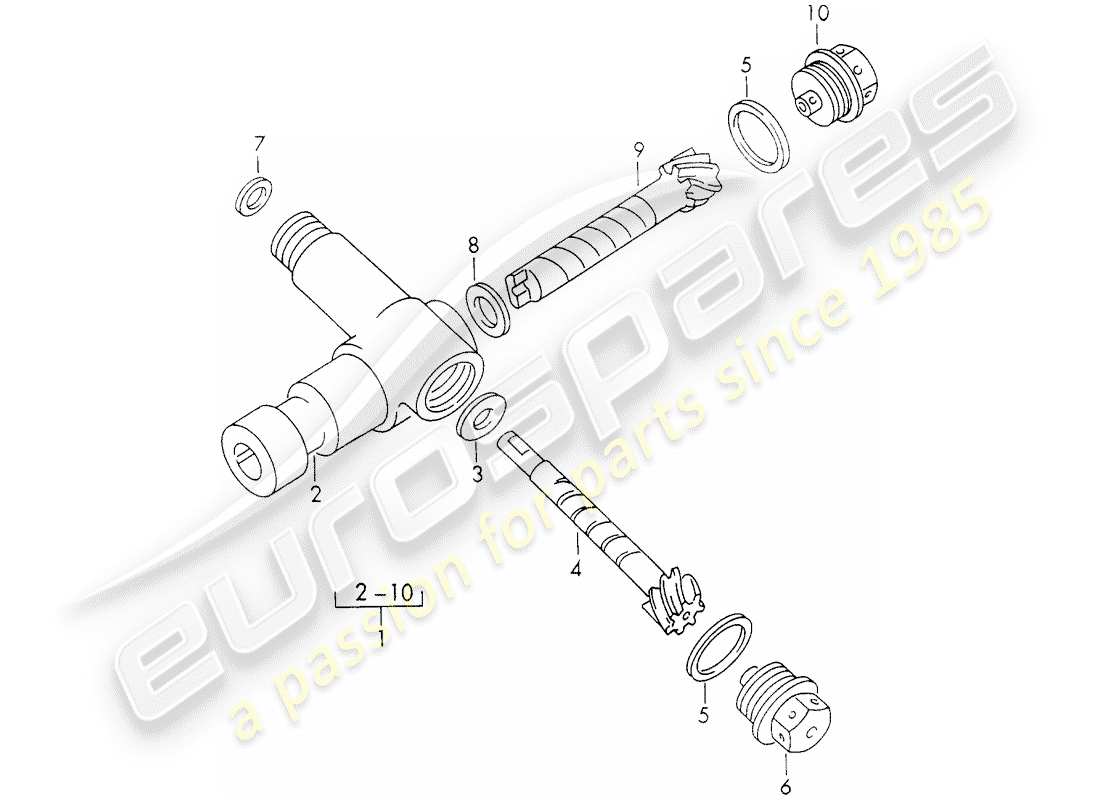 porsche 1963 (356b/356c) driving mechanism - tachometer part diagram